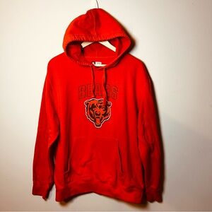 Chicago Bears NFL Hoodie Mens L Orange Pullover Sweatshirt Football Team Apparel
